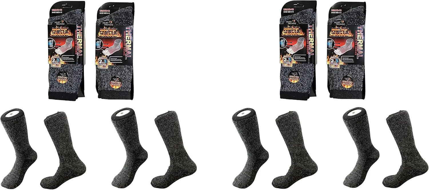 4 Pair Mens Thermal Boot Length Socks Keeps Feet Warmer Longer Ultimate Warmth