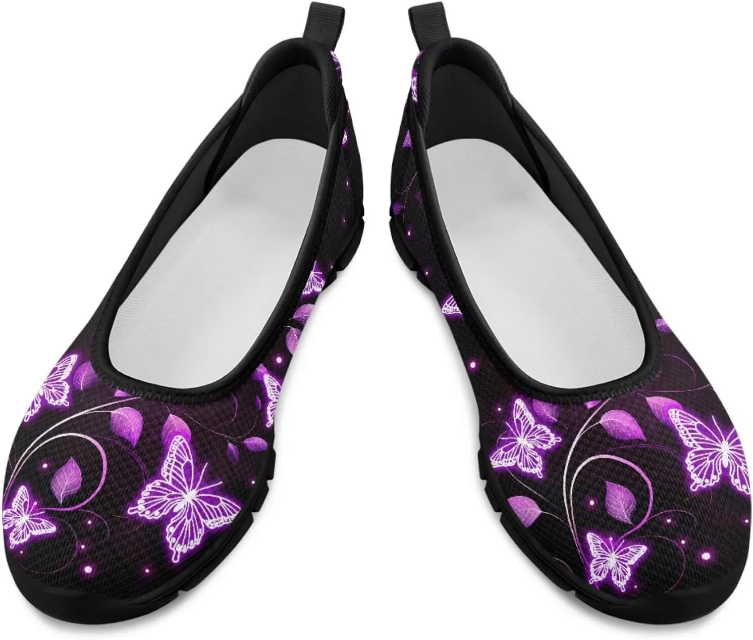 Artistic Abstract Print Womens Flats Lightweight Comfortable Walking Shoes Round Toe Casual Sneakers Daily Wear