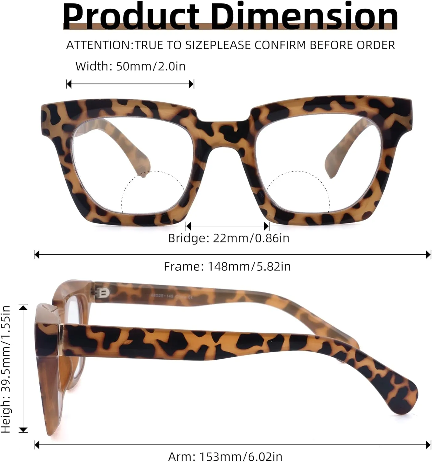 Bifocal Reading Glasses for Women Oversized Dual Focus Blue Light Readers Oprah No Line Clear Square Retro Eyewear