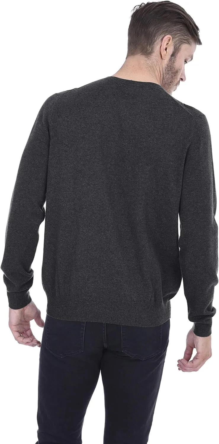 Cashmeren Men's Basic Crewneck Sweater 100% Pure Cashmere Long Sleeve Round Neck Pullover