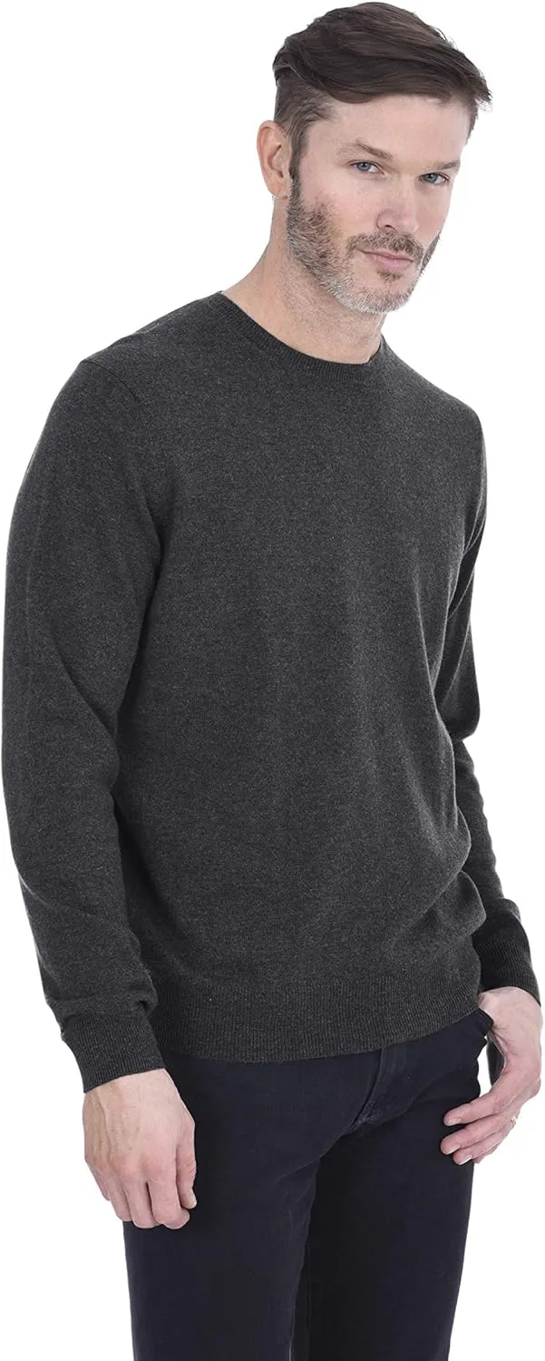 Cashmeren Men's Basic Crewneck Sweater 100% Pure Cashmere Long Sleeve Round Neck Pullover