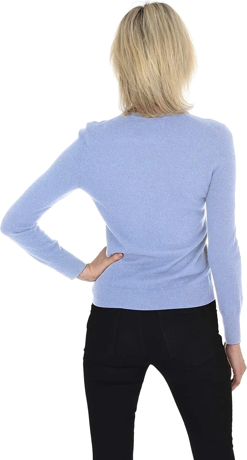 Cashmeren Women’s Basic Crewneck Sweater 100% Pure Cashmere Long Sleeve Round Neck Pullover