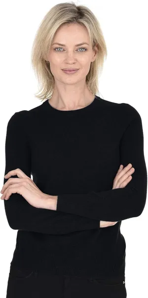 Cashmeren Women’s Basic Crewneck Sweater 100% Pure Cashmere Long Sleeve Round Neck Pullover