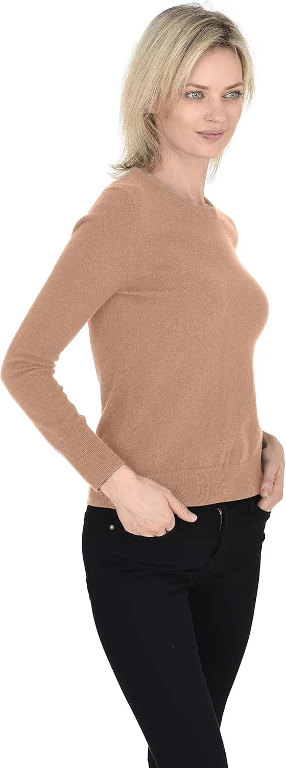 Cashmeren Women’s Basic Crewneck Sweater 100% Pure Cashmere Long Sleeve Round Neck Pullover