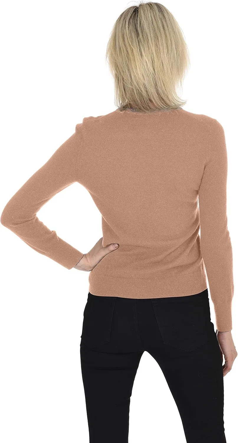 Cashmeren Women’s Basic Crewneck Sweater 100% Pure Cashmere Long Sleeve Round Neck Pullover
