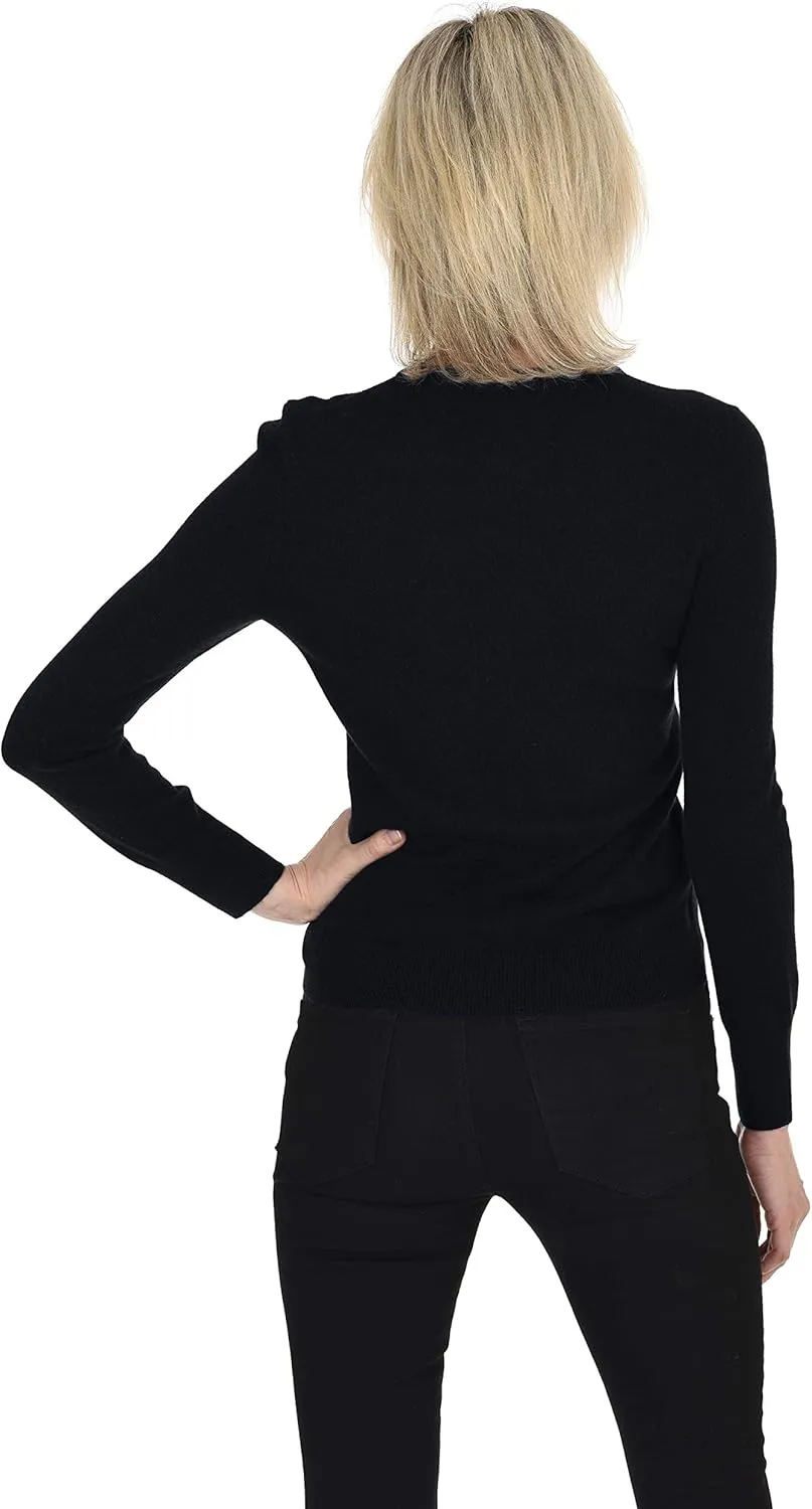 Cashmeren Women’s Basic Crewneck Sweater 100% Pure Cashmere Long Sleeve Round Neck Pullover