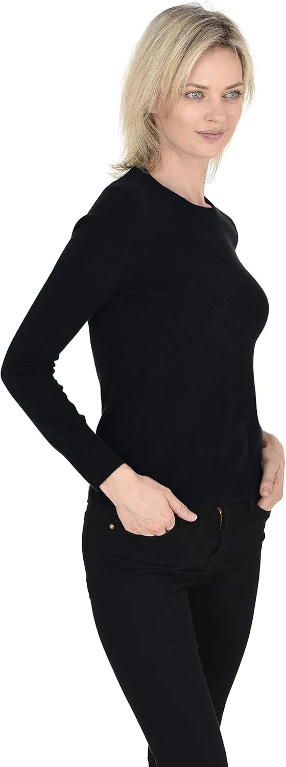 Cashmeren Women’s Basic Crewneck Sweater 100% Pure Cashmere Long Sleeve Round Neck Pullover