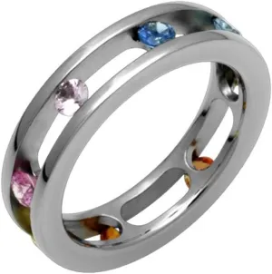Cielo - Extravagant Colored Sapphire Titanium Eternity Band (8)