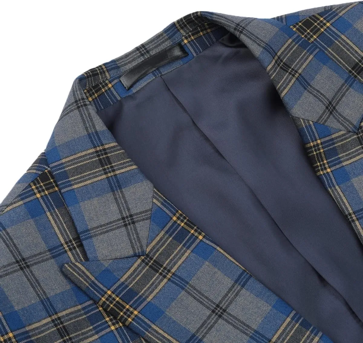 Cloudstyle Mens 3-Piece Plaid Suit Set Modern Fit Jacket Tux Blazer Vest Pants