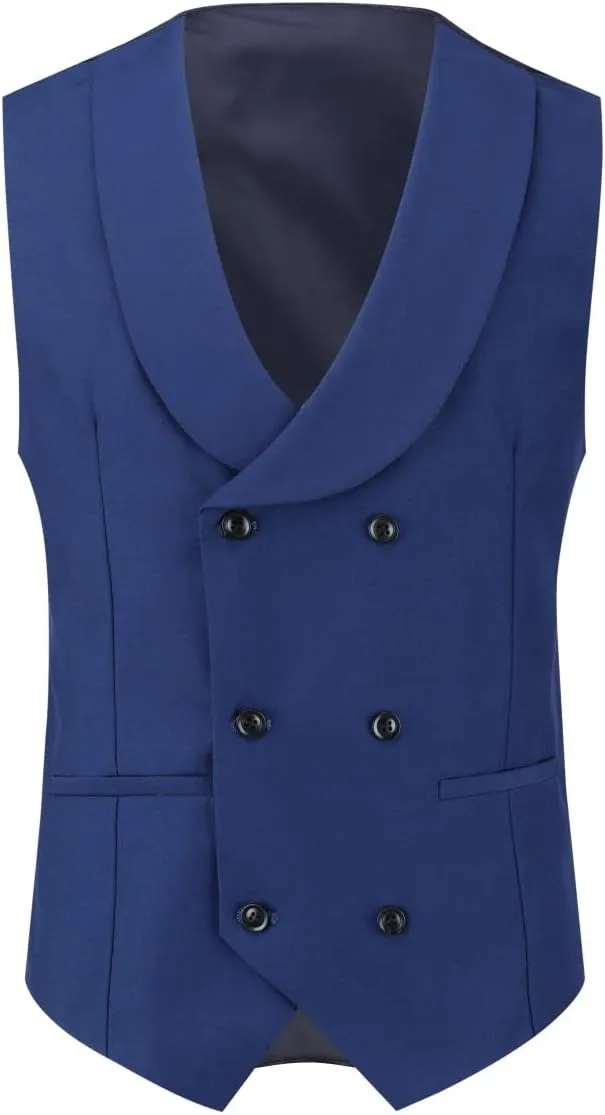 Cloudstyle Mens 3-Piece Plaid Suit Set Modern Fit Jacket Tux Blazer Vest Pants