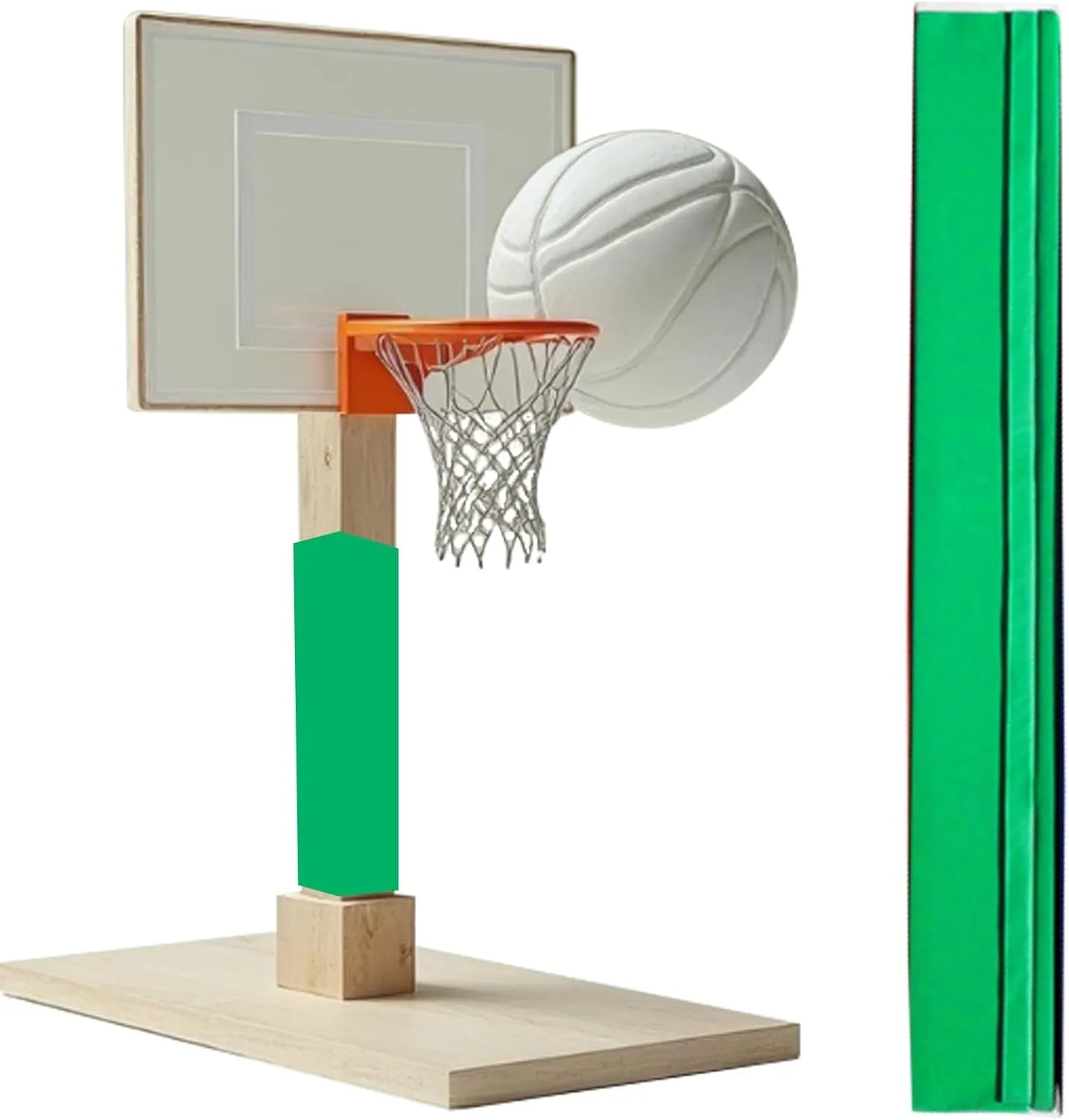 Commercial Basketball Safety Pad Tall 3 4 5 6 Feet, All-Weather Column & Pillar Pole Post Padding, Square Basketball Pole Padding for Parks/Playgrounds/Garage