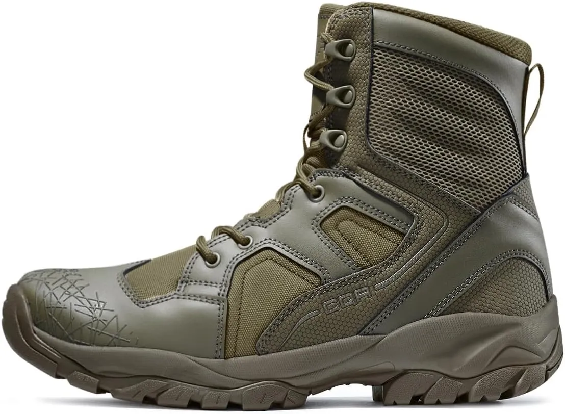 CQR Men's Military Tactical Boots, Lightweight 6 Inches Hiking Combat Boot Durable Breathable Outdoor Work Motorcycle Footwear