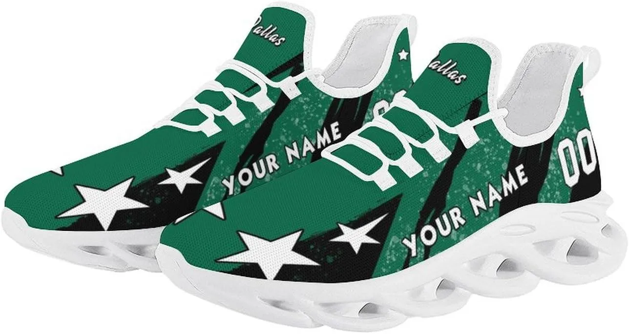 Custom Men's Sneakers Hockey Name & Number Breathable Fan Gift for Men Women Athletic Gym Slip-on Shoes Personalized White Black