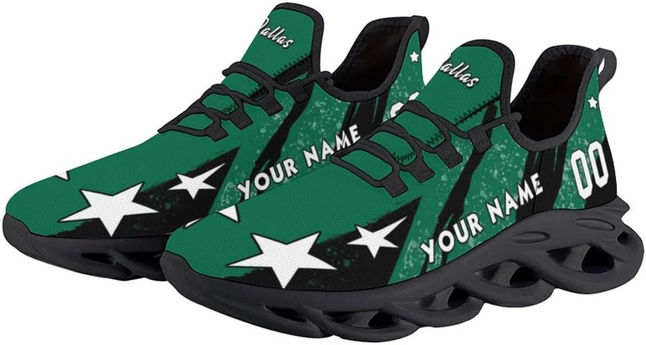 Custom Men's Sneakers Hockey Name & Number Breathable Fan Gift for Men Women Athletic Gym Slip-on Shoes Personalized White Black