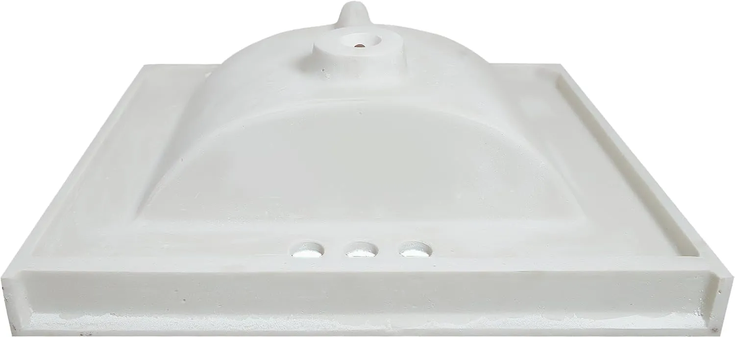 Design House 630210 Camilla Cultured Marble Vanity Top Single Bowl Sink 4-Inch Centerset with Integrated Backsplash, 25-Inch, Solid White