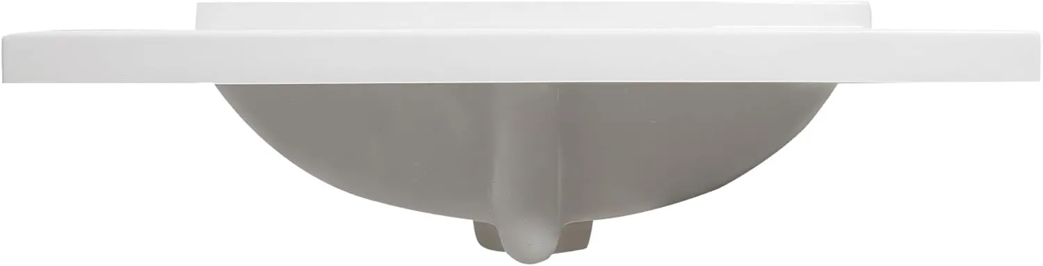 Design House 630210 Camilla Cultured Marble Vanity Top Single Bowl Sink 4-Inch Centerset with Integrated Backsplash, 25-Inch, Solid White