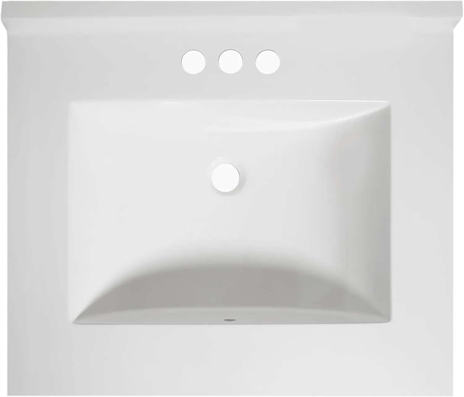 Design House 630210 Camilla Cultured Marble Vanity Top Single Bowl Sink 4-Inch Centerset with Integrated Backsplash, 25-Inch, Solid White