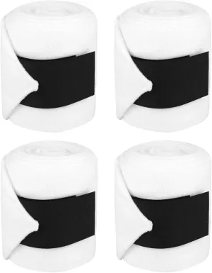 EVTSCAN Horse Boot Wrap,4 Rolls White Thicken Fleece Horse Leg Wrap Bandage Boot Protection Support Professional Equestrian Equipment& Polo Wraps for Horses