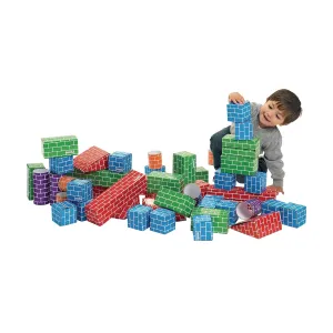 Excellerations Giant Building Bricks, Durable, Cardboard 3 inches L x 12 inches L Blocks for Classroom Activity for Young Learners, Preschool (Item # SHAPEBT)