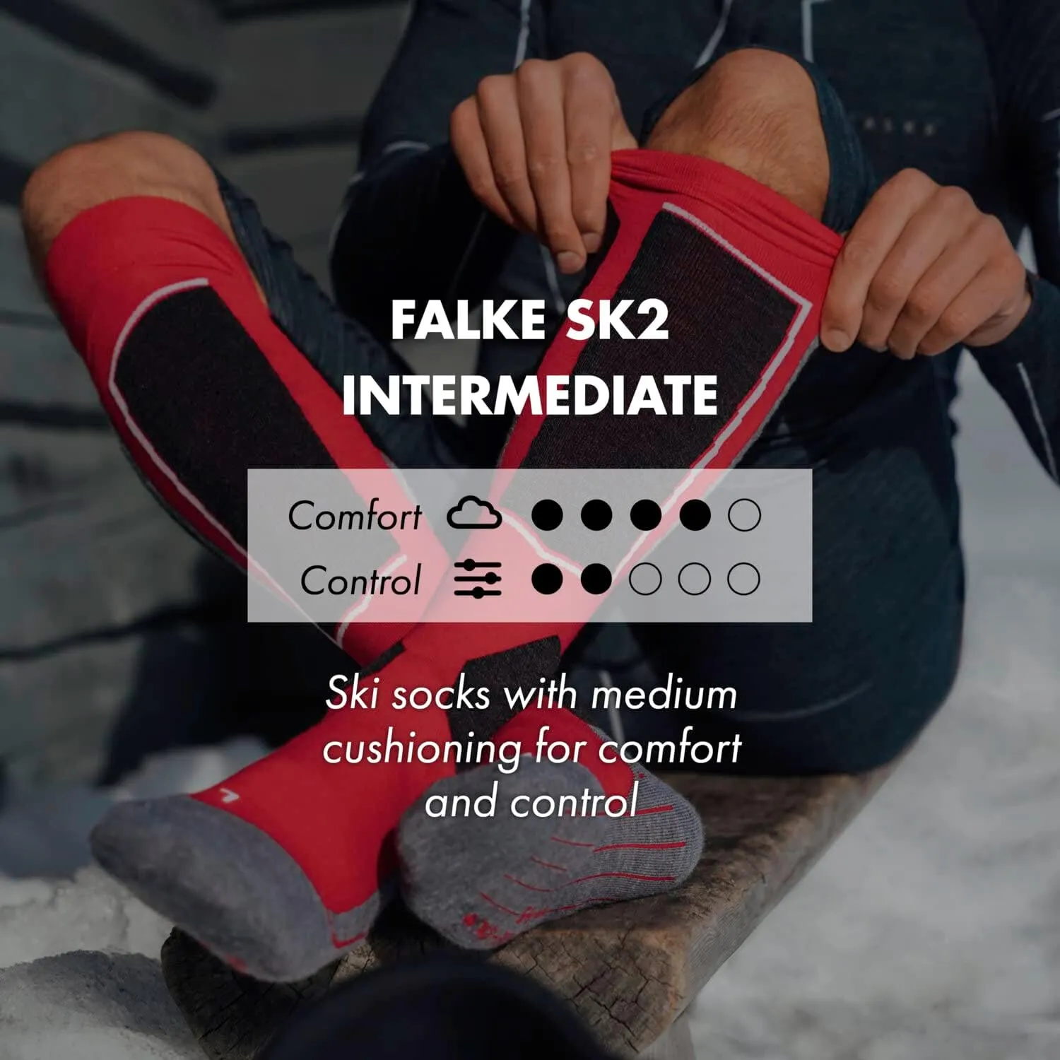 FALKE Unisex Kids SK2 Intermediate Stripes Ski Socks, Padded, 1 Pair