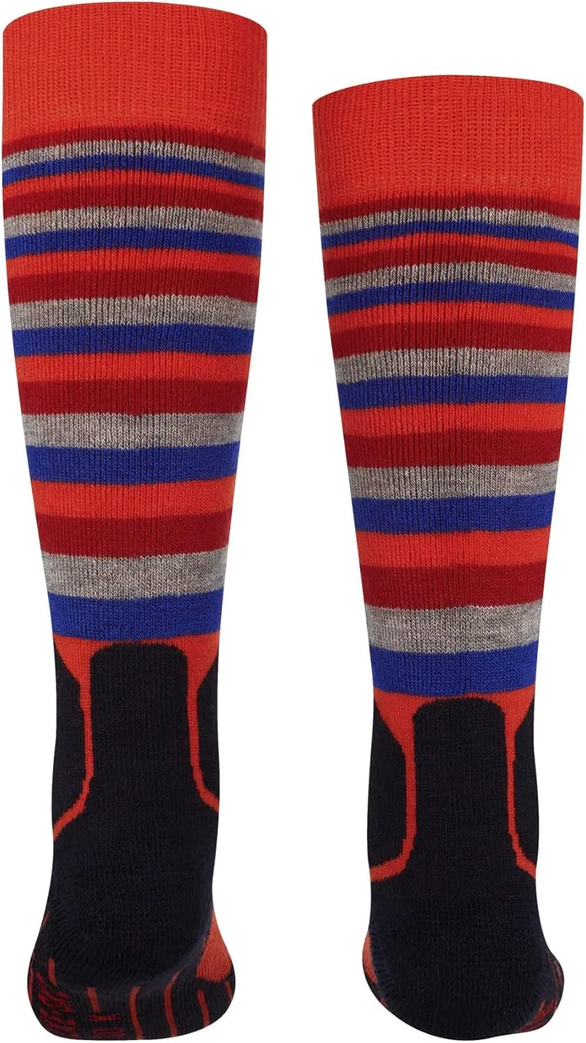 FALKE Unisex Kids SK2 Intermediate Stripes Ski Socks, Padded, 1 Pair