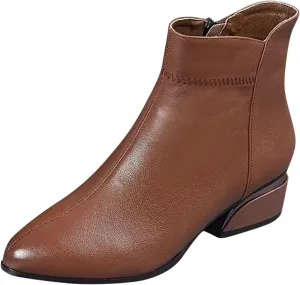 Fashion Men's Classic Business Leather Shoes Suede Front Lace Up Short Boots Lace up Boots for Women Heel Size6.5