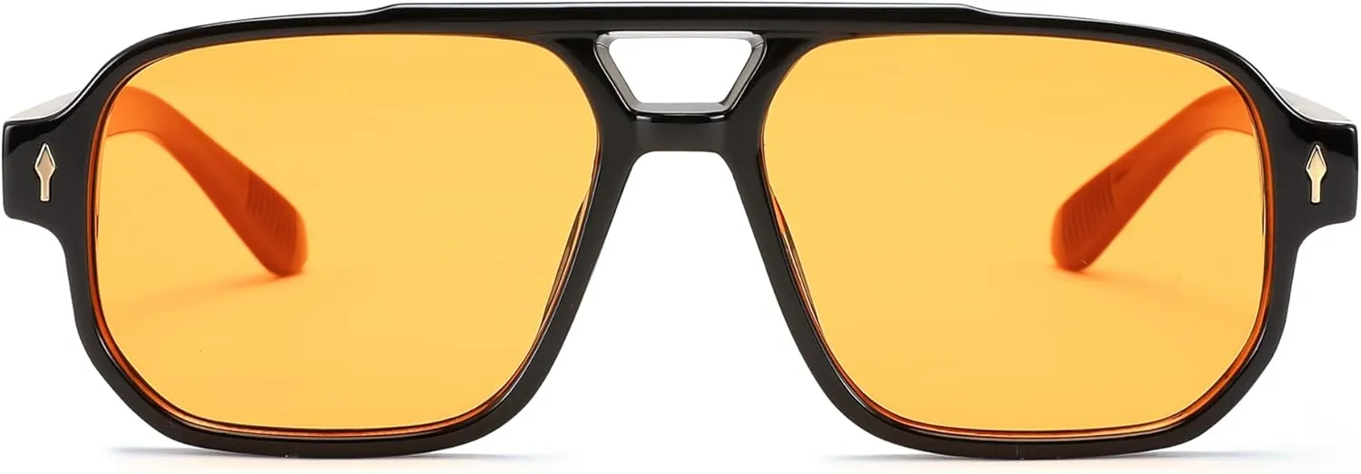 FEISEDY Retro Square Aviator Sunglasses Women Men, 70s Small Vintage Rectangle UV400 Sun Glasses B9120