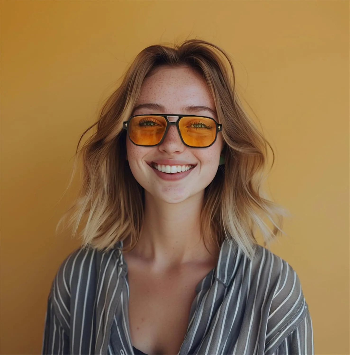 FEISEDY Retro Square Aviator Sunglasses Women Men, 70s Small Vintage Rectangle UV400 Sun Glasses B9120