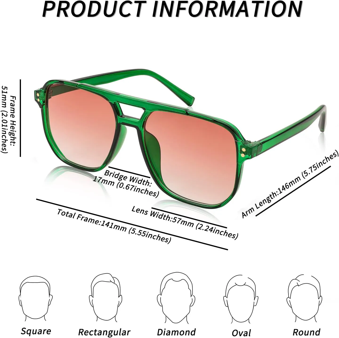 FEISEDY Retro Square Aviator Sunglasses Women Men 70s Vintage Trendy Plastic Frame Sun Glasses B2835