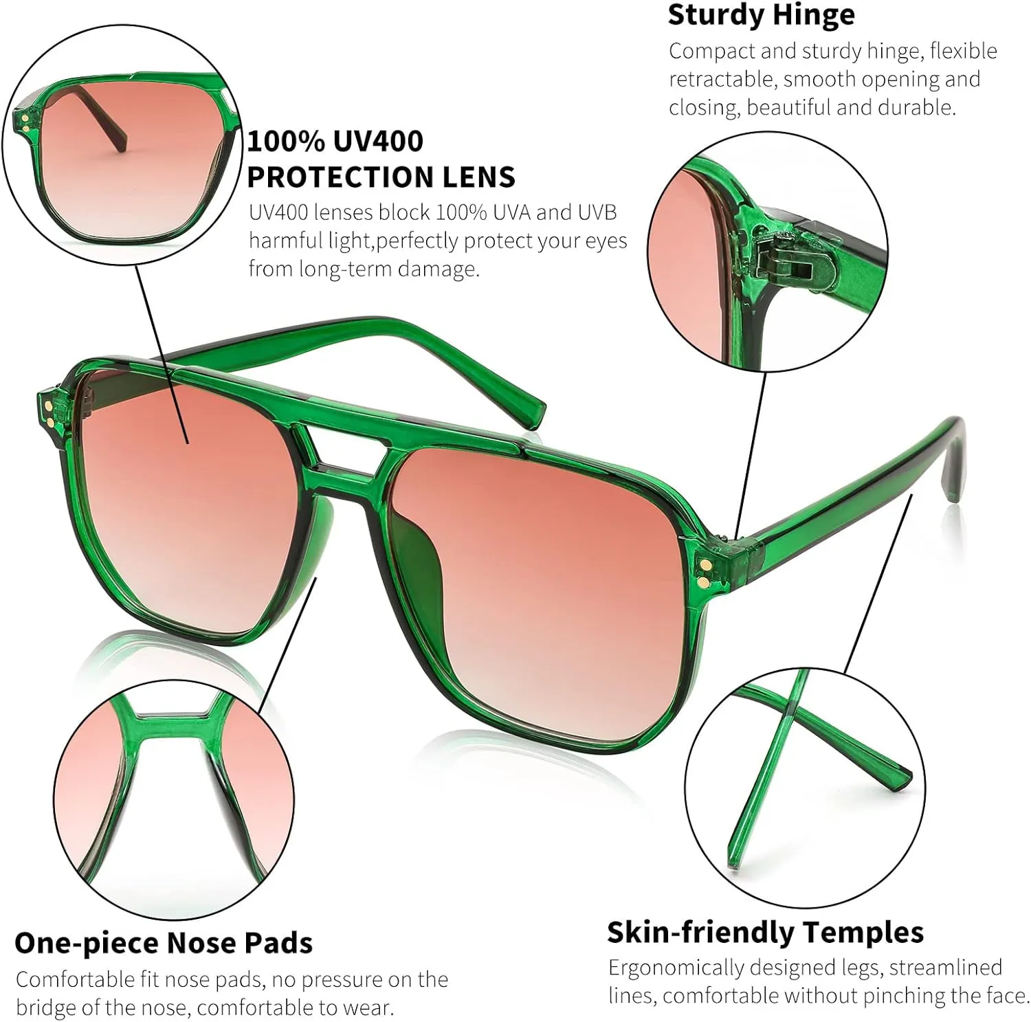 FEISEDY Retro Square Aviator Sunglasses Women Men 70s Vintage Trendy Plastic Frame Sun Glasses B2835