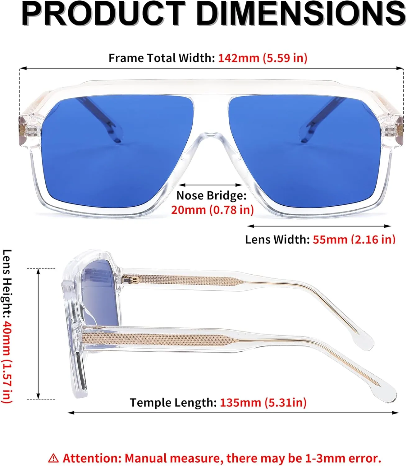 FEISEDY Sunglasses Men Square Aviator Frame UV400 Sun Glasses Driving Running Fishing Golf Hiking B0059