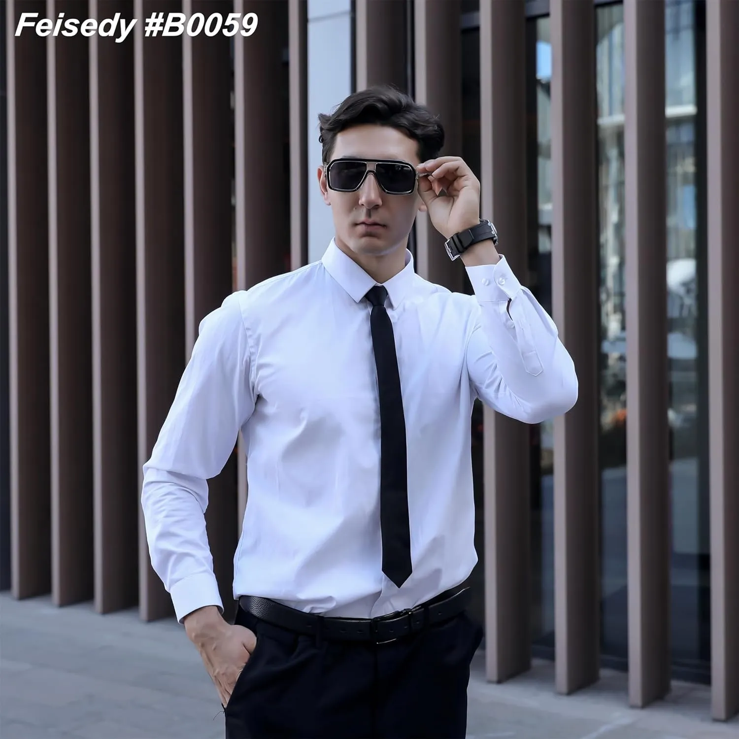 FEISEDY Sunglasses Men Square Aviator Frame UV400 Sun Glasses Driving Running Fishing Golf Hiking B0059