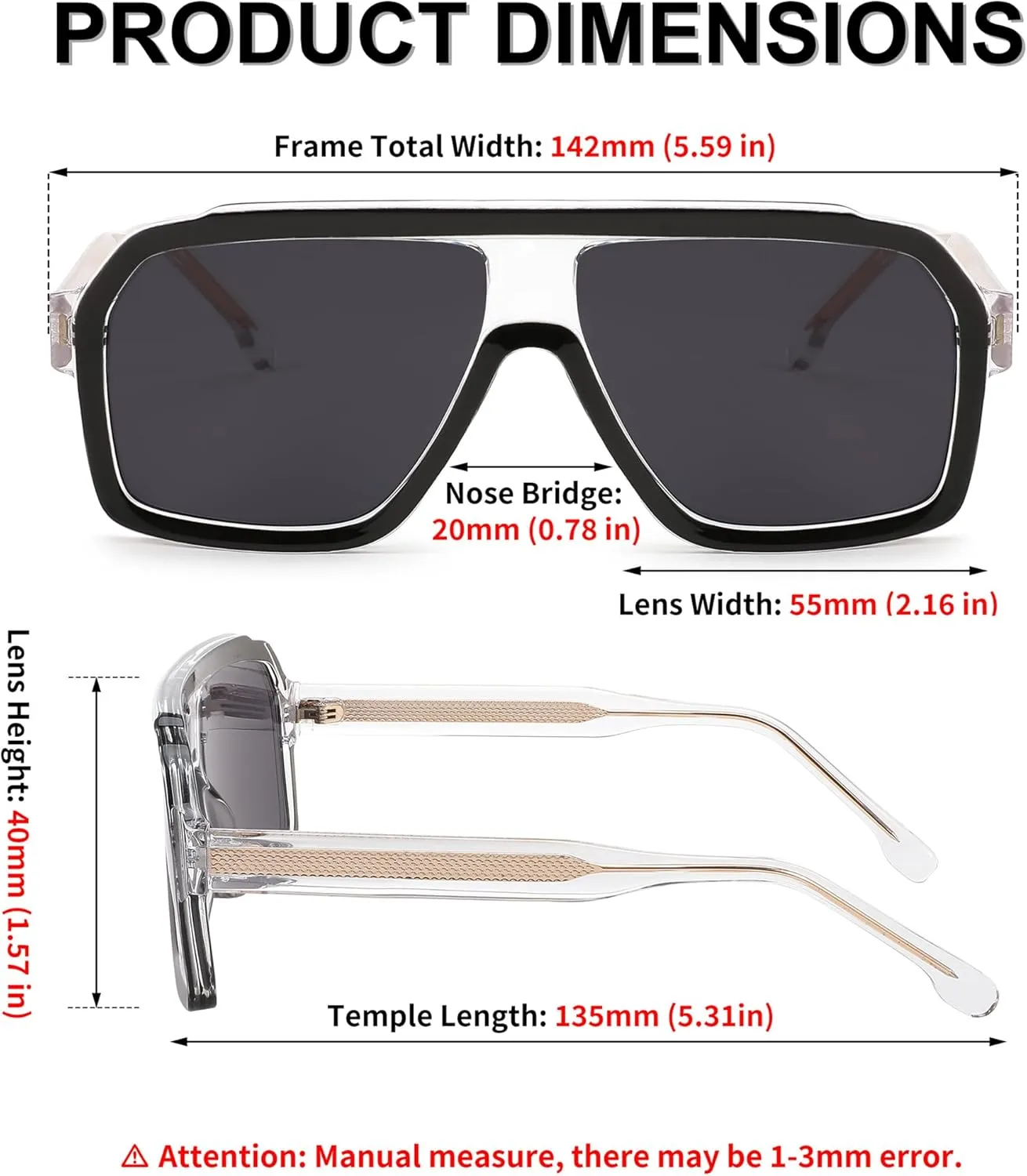 FEISEDY Sunglasses Men Square Aviator Frame UV400 Sun Glasses Driving Running Fishing Golf Hiking B0059