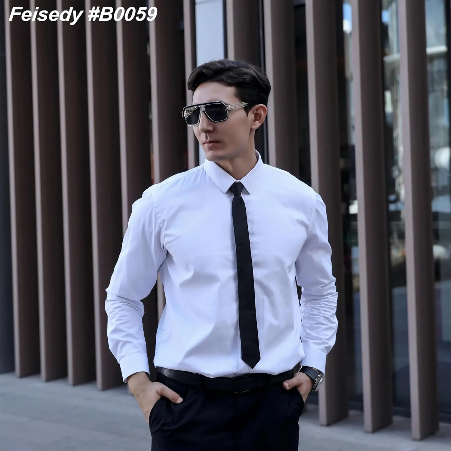 FEISEDY Sunglasses Men Square Aviator Frame UV400 Sun Glasses Driving Running Fishing Golf Hiking B0059