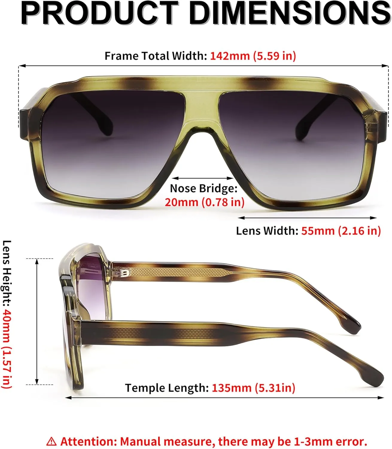 FEISEDY Sunglasses Men Square Aviator Frame UV400 Sun Glasses Driving Running Fishing Golf Hiking B0059