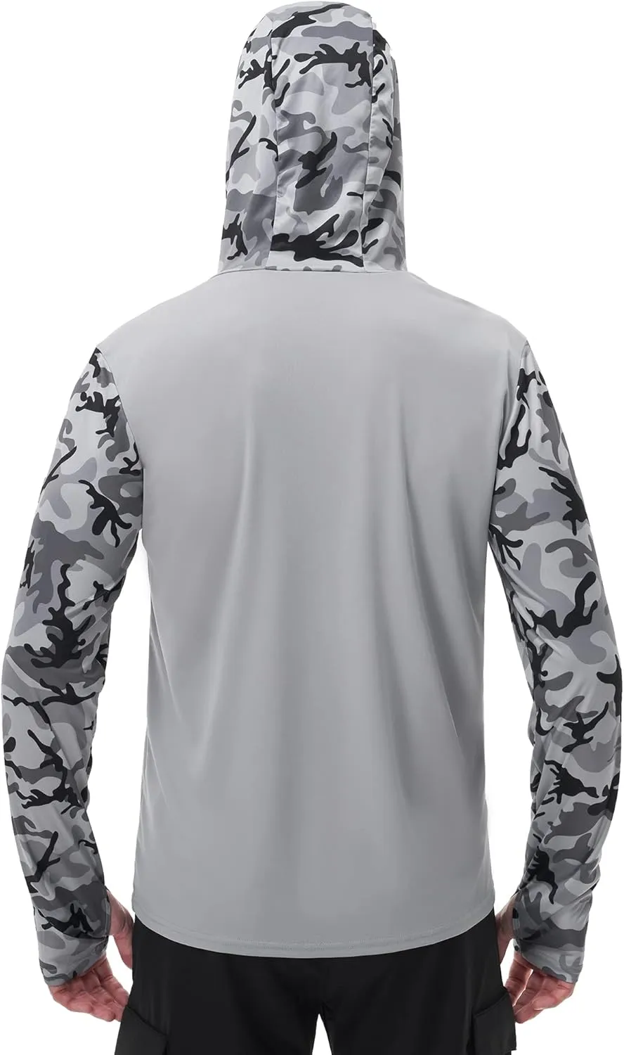 FISHEAL Men's Performance Fishing Hoodie Shirt - UPF 50  UV Sun Protection Long Sleeve Shirts with Mesh Face Mask