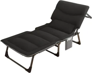Folding Camping Cot for Adult, 4-Position Folding Chaise Lounge Chair for Indoor Outdoor Travel Heavy Duty Supports 330 Lbs, Portable Folding Camping Cot (Color : D, Size : 190x70x30cm)