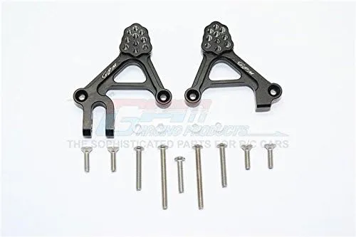 GPM For Traxxas TRX-4 Trail Defender Crawler Upgrade Parts Aluminum Adjustable Front Damper Mount - 1Pr Set Black