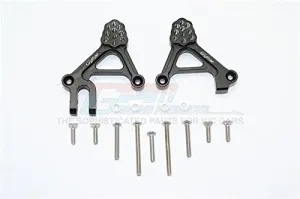 GPM For Traxxas TRX-4 Trail Defender Crawler Upgrade Parts Aluminum Adjustable Front Damper Mount - 1Pr Set Black