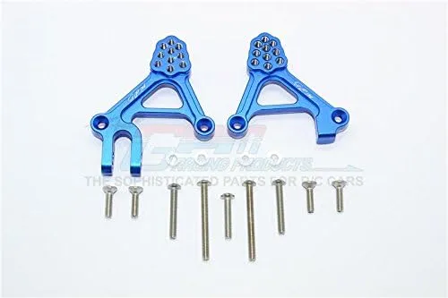 GPM For Traxxas TRX-4 Trail Defender Crawler Upgrade Parts Aluminum Adjustable Front Damper Mount - 1Pr Set Blue