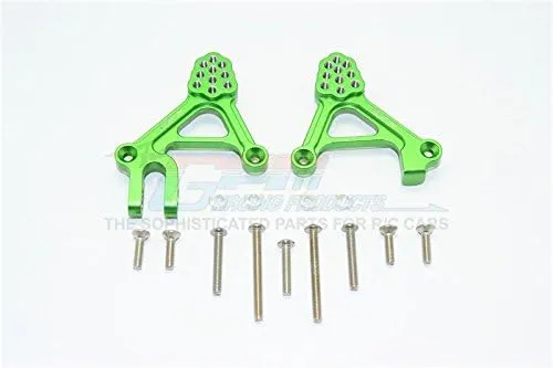 GPM For Traxxas TRX-4 Trail Defender Crawler Upgrade Parts Aluminum Adjustable Front Damper Mount - 1Pr Set Green
