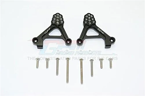 GPM For Traxxas TRX-4 Trail Defender Crawler Upgrade Parts Aluminum Adjustable Rear Damper Mount - 1Pr Set Black