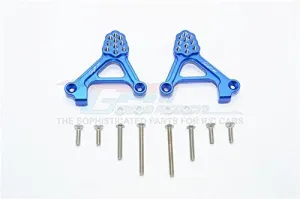 GPM for Traxxas TRX-4 Trail Defender Crawler Upgrade Parts Aluminum Adjustable Rear Damper Mount - 1Pr Set Blue