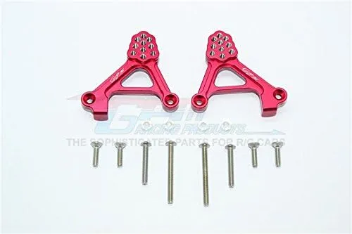 GPM For Traxxas TRX-4 Trail Defender Crawler Upgrade Parts Aluminum Adjustable Rear Damper Mount - 1Pr Set Red