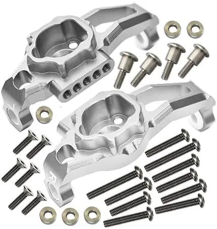 GPM For Traxxas TRX-4 Trail Defender Crawler/TRX-6 Merc-Benz G63 Upgrade Parts Aluminum Adjustable Front C Hub - 1Pr Set Silver