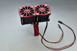 GPM Upgrades Aluminum 7075-T6 Motor Heatsink with Dual Cooling Fan and Adjustable Mount for 1/5 Kraton 8S BLX Monster Truck (ARA110002) (ARA5810) 1/5 X-MAXX XO-01 RC Cars (Orange)