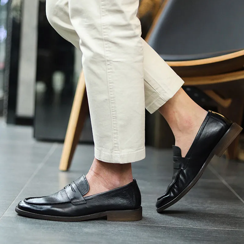 Handmade Full Grain Leather Penny Loafer Shoes