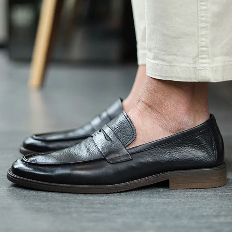 Handmade Full Grain Leather Penny Loafer Shoes