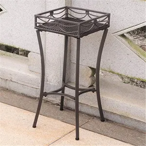 International Caravan Valencia Resin Wicker/Steel Square Plant Stand