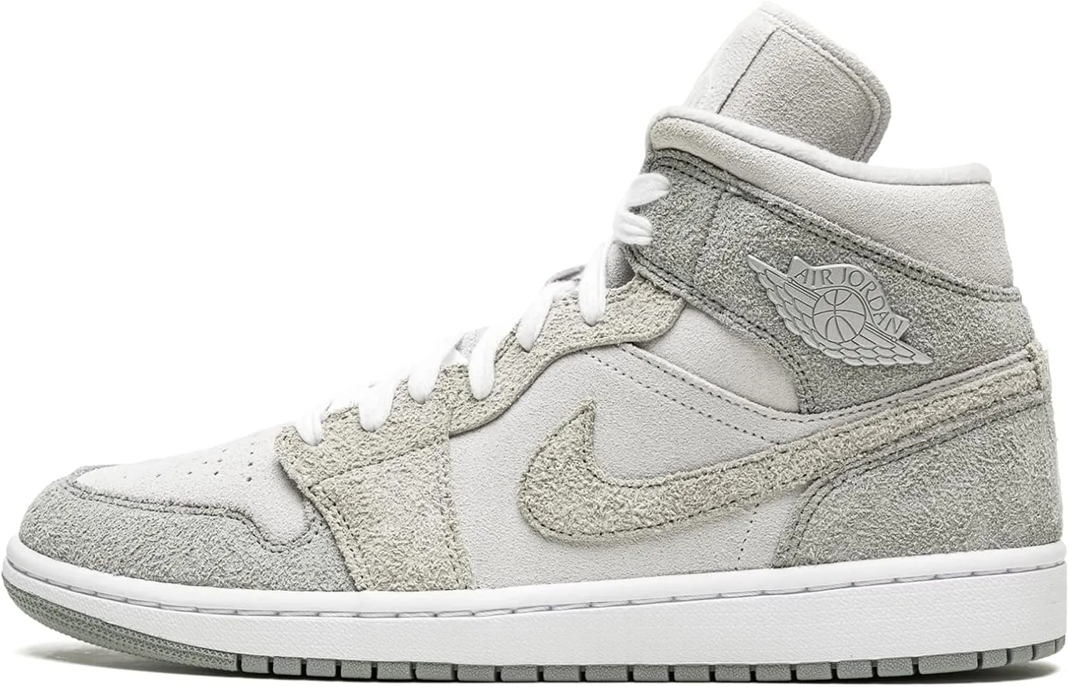 Jordan Womens WMNS Air Jordan 1 MID SE DO7139 002 Grey Fleece - Size 5.5W